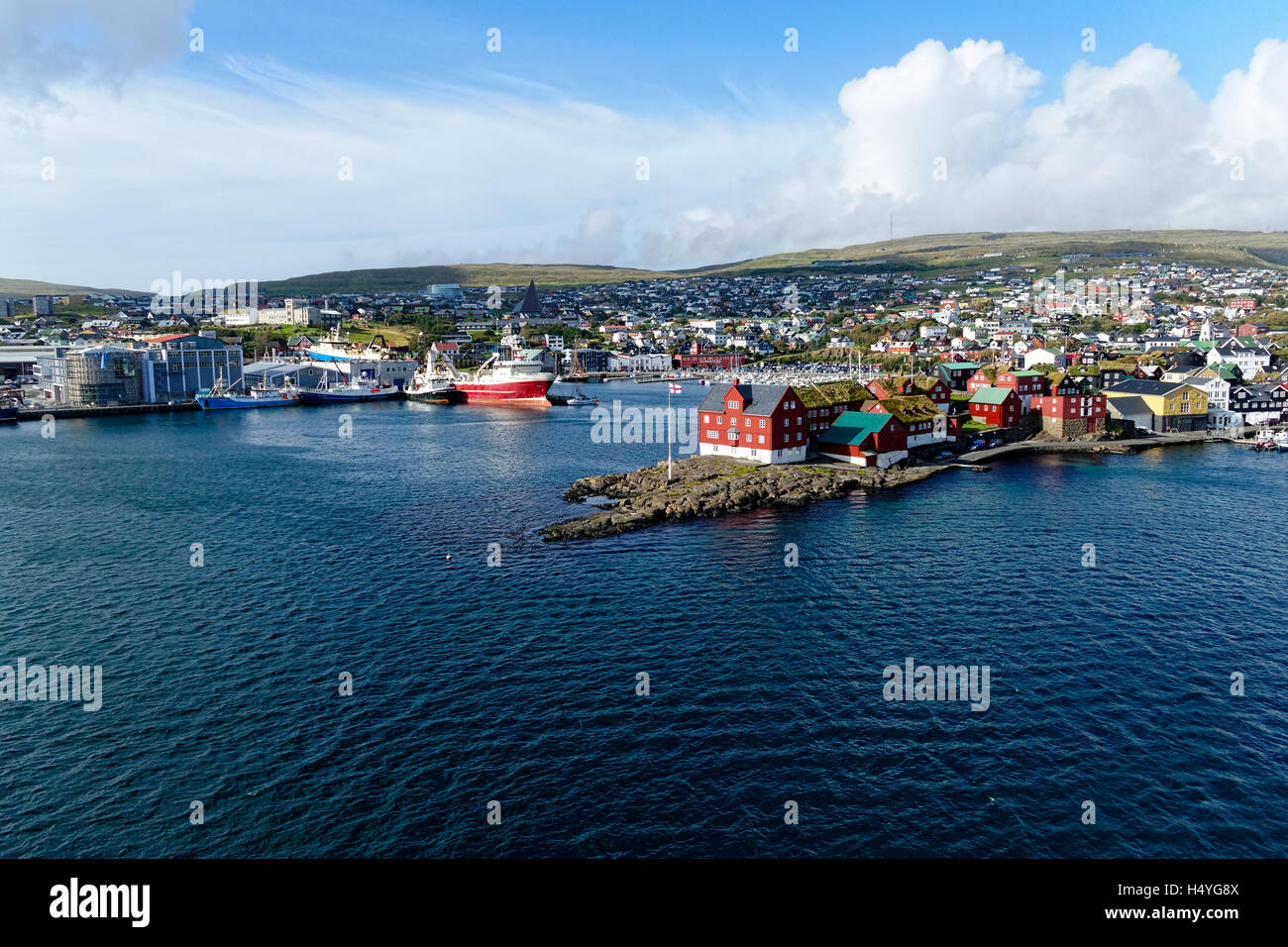 Bootshafen, Tórshavn, Streymoy, Färöer-Inseln, Nordatlantik, Europa Stockfoto