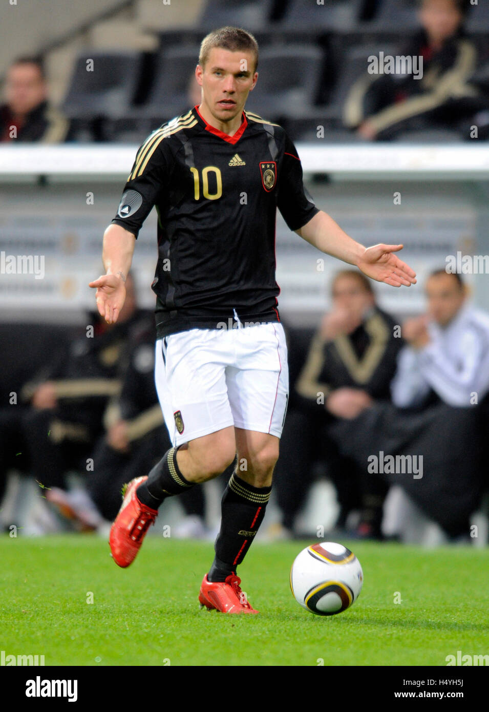 Lukas Podolski, internationalen Fußball Freundschaftsspiel, Deutschland 3 Malta 0, Tivoli-Stadion, Aachen, Nordrhein-Westfalen Stockfoto