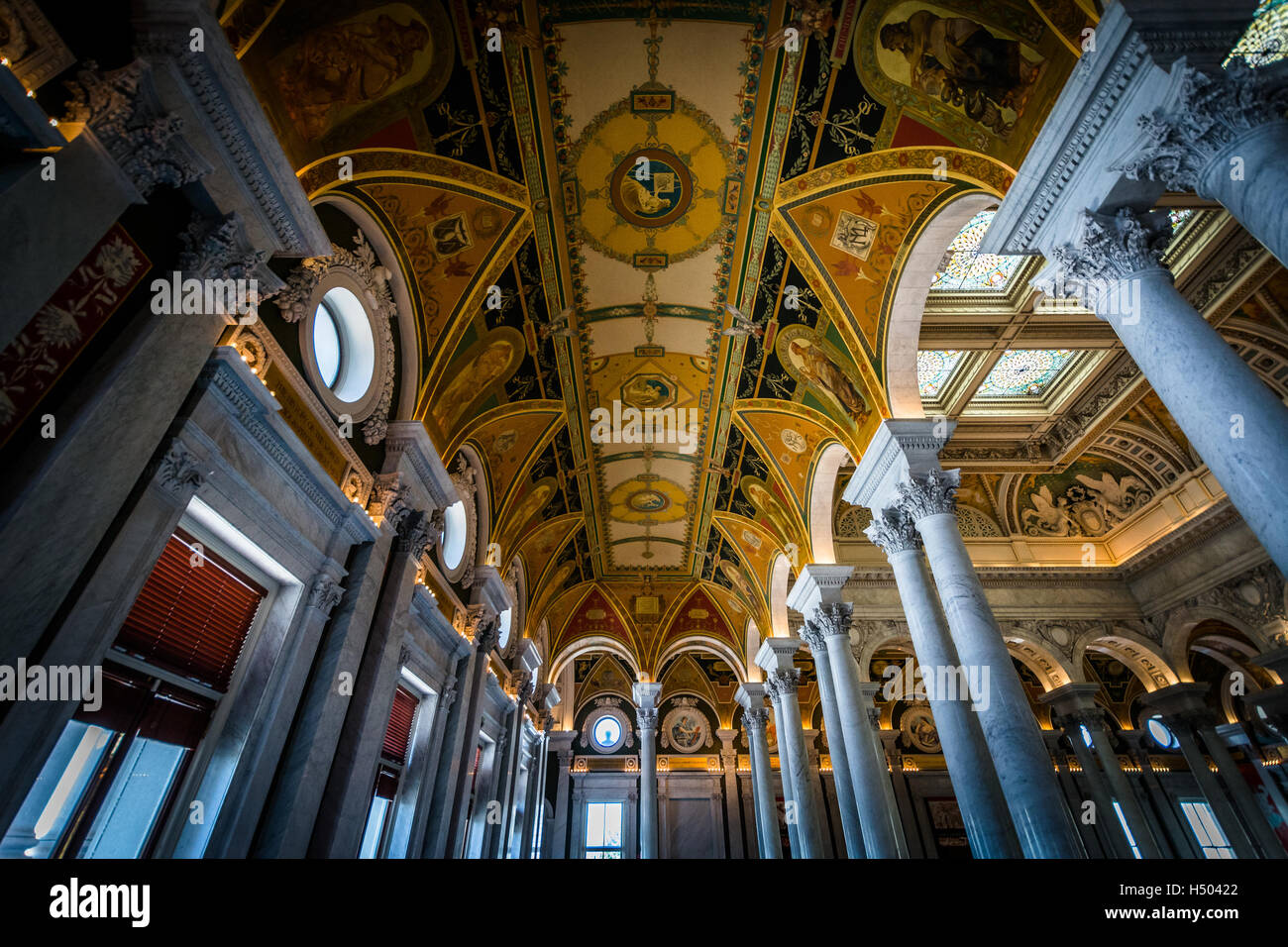 Das Innere des Gebäudes Thomas Jefferson der Library of Congress in Washington, DC. Stockfoto