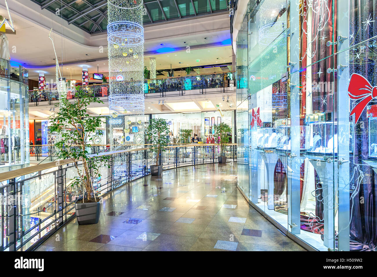 Palladium Einkaufszentrum eingerichtet für Weihnachtsferien in Prag. Stockfoto