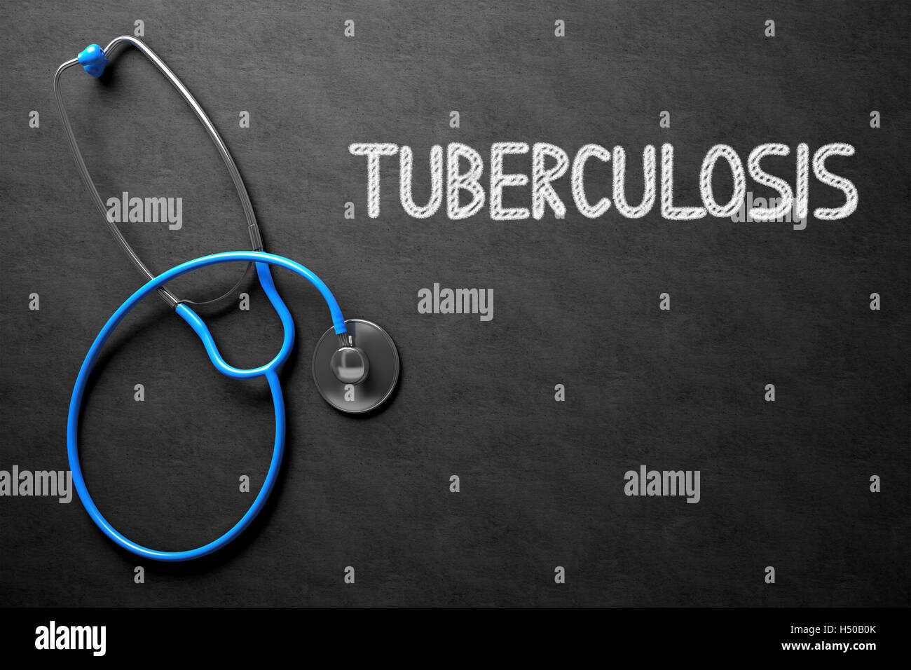 Tuberkulose, die handschriftlich auf Tafel. 3D Illustration. Stockfoto