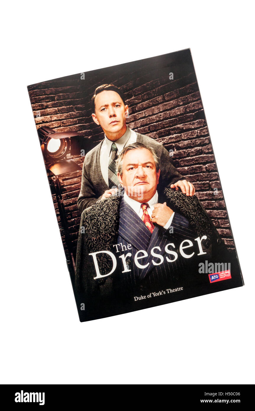 Programm für die 2016-Produktion von The Dresser von Ronald Harwood, der Duke of York Theatre. Stockfoto