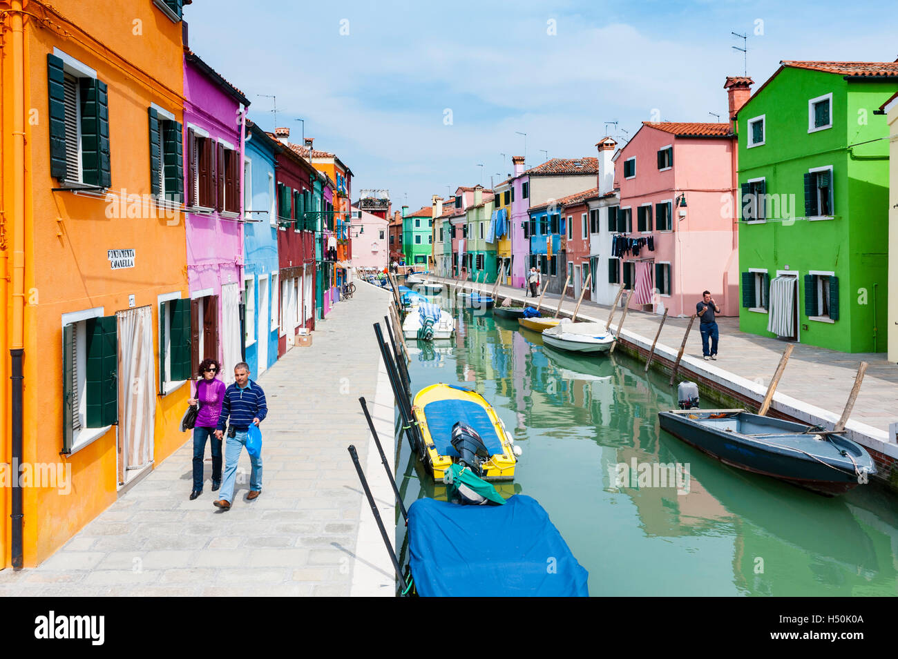 Bunte Häuser in Burano, Venedig, Italien Stockfoto