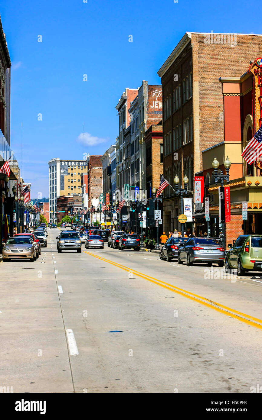 Gay Südstraße, das Theaterviertel von Knoxville, TN Stockfoto