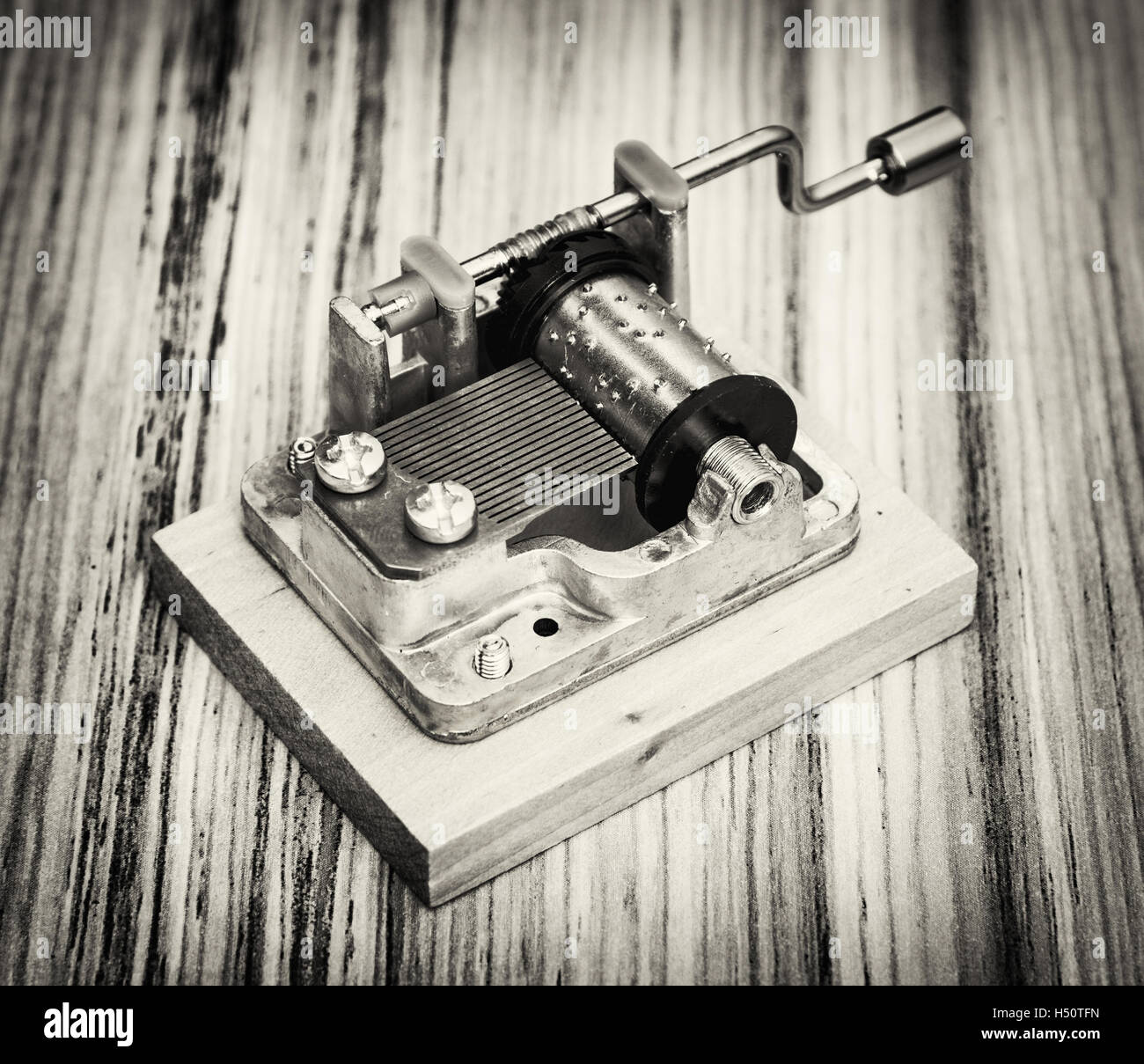 old wooden music box