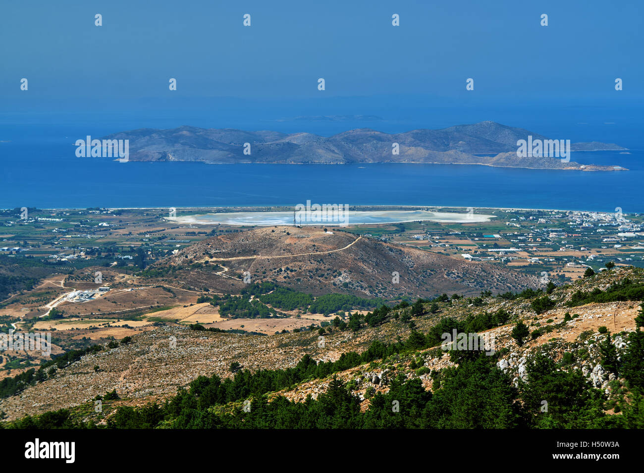 Salt Lake-Alikes an den Ufern des Mittelmeers auf der Insel Kos in Griechenland Stockfoto
