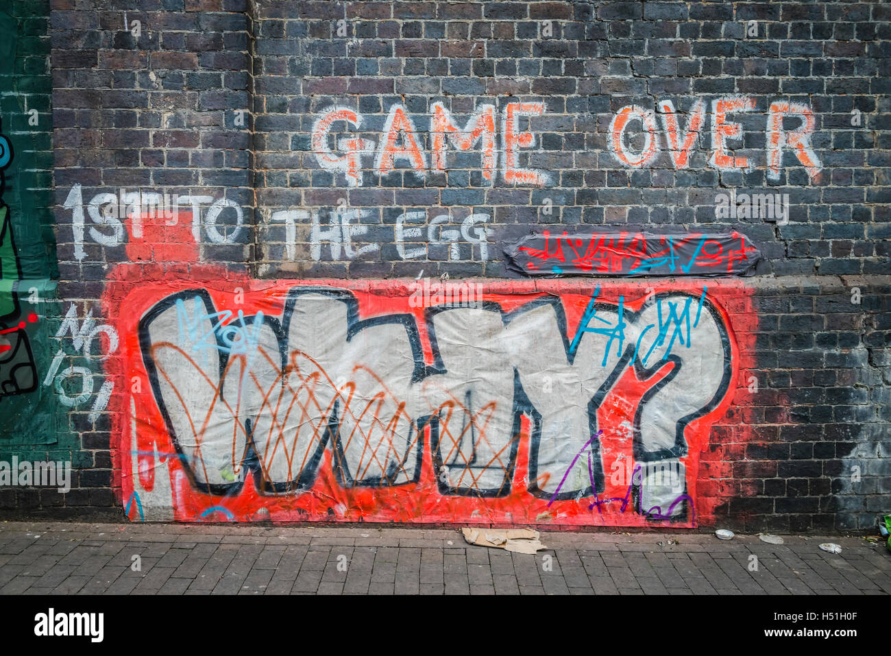Street Art auf Film von Spieler Eins von Regisseur Steven Spielberg, Birmingham, Großbritannien Stockfoto