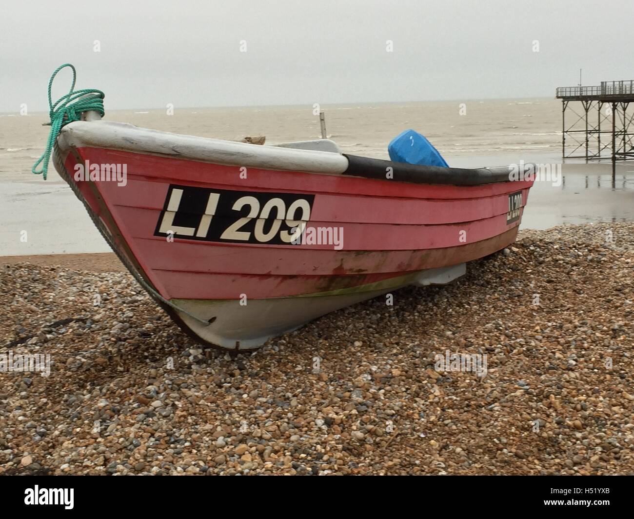 gestrandeten Fischerboot Stockfoto