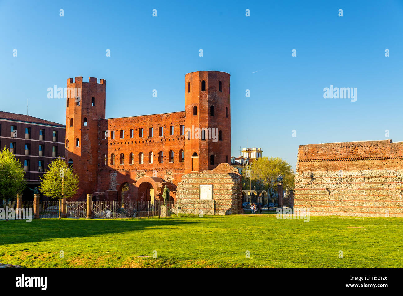 Porta Palatina, eine römische Tor in Turin - Italien Stockfoto