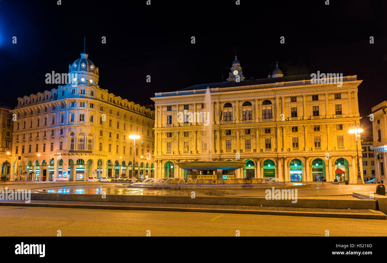 Piazza De Ferrari, das Quadrat von Genua - Italien Stockfoto