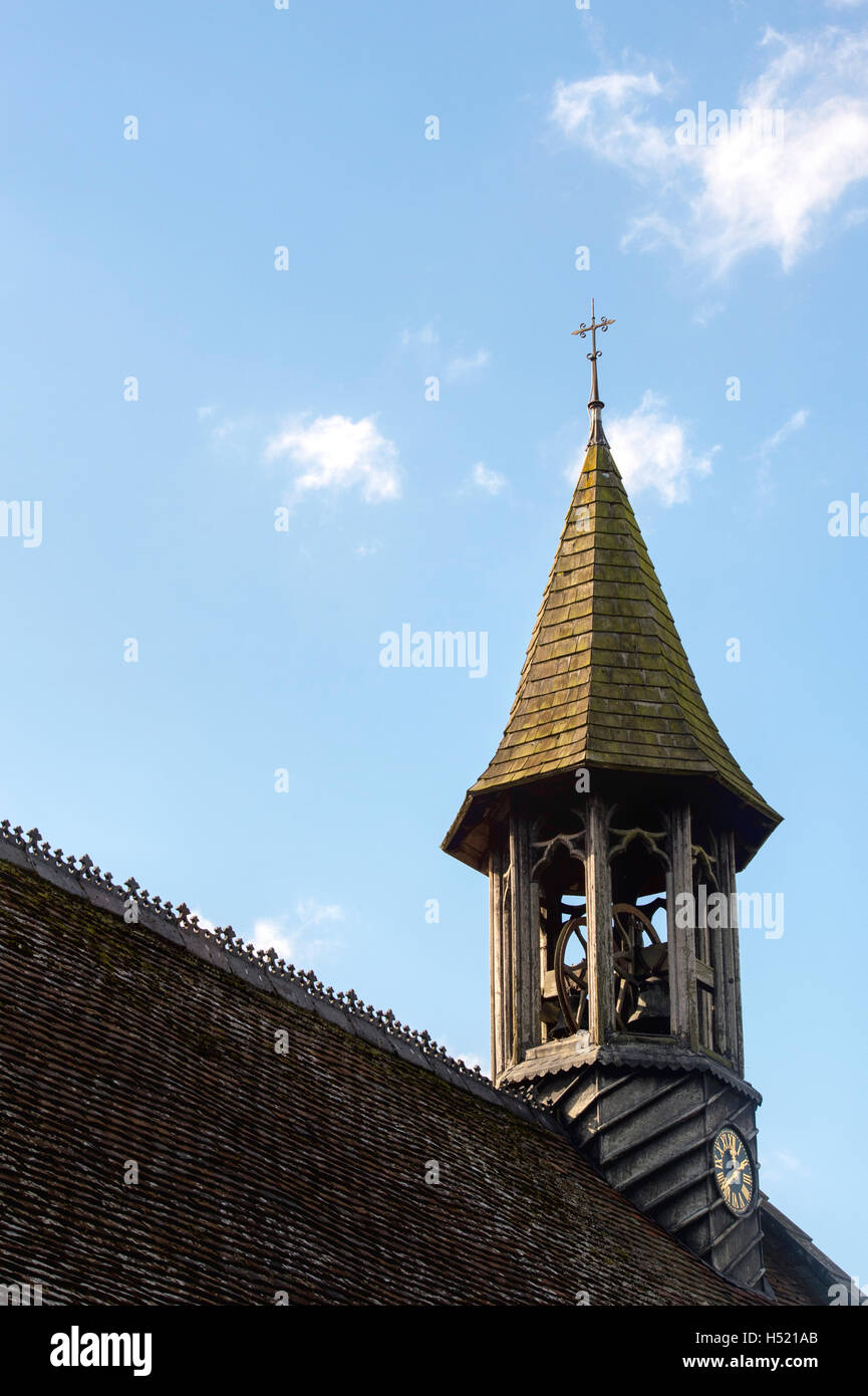 St. Johannes der Täufer C von E Kirche Glockenturm. Wasperton, Warwickshire, England Stockfoto