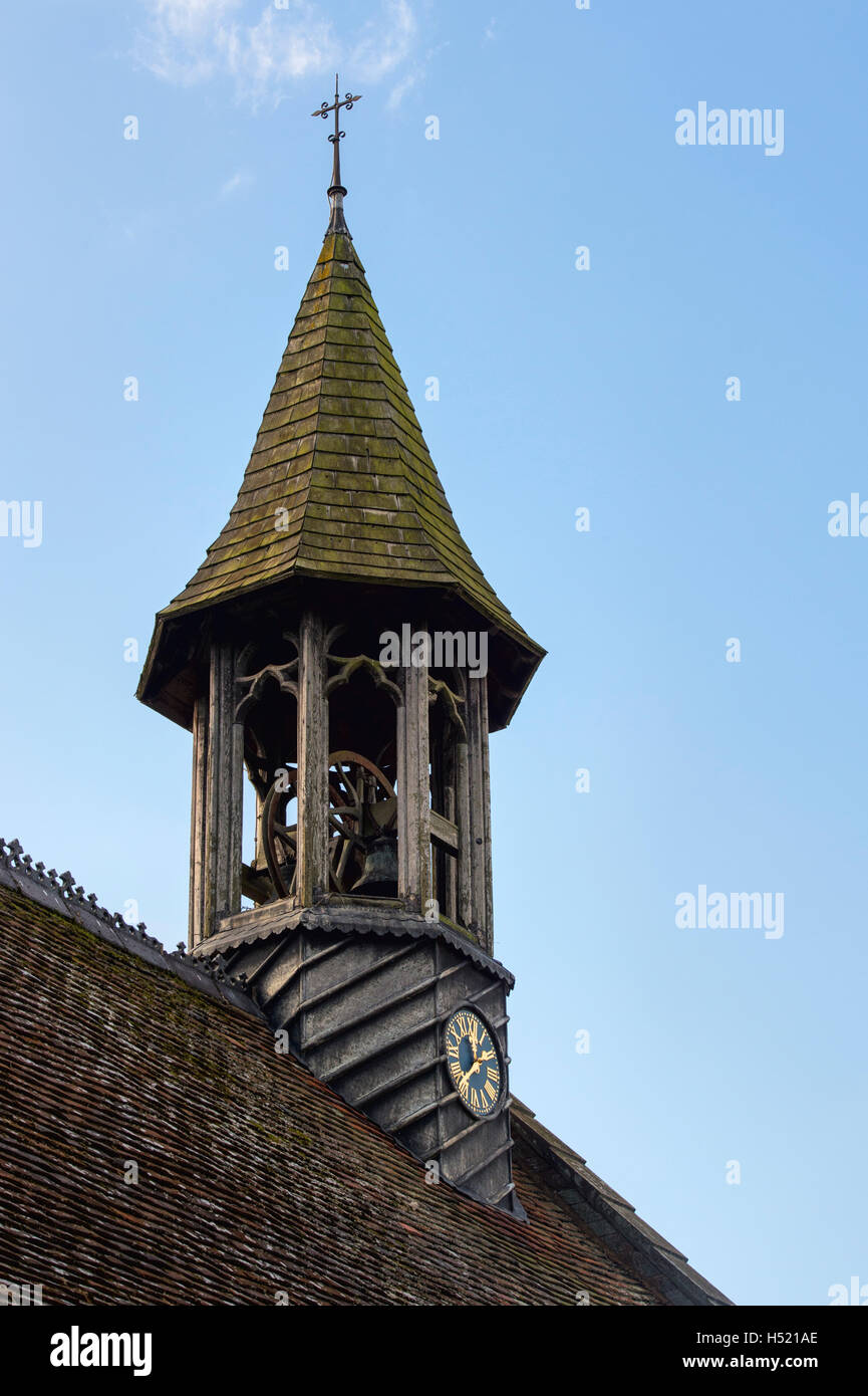 St. Johannes der Täufer C von E Kirche Glockenturm. Wasperton, Warwickshire, England Stockfoto
