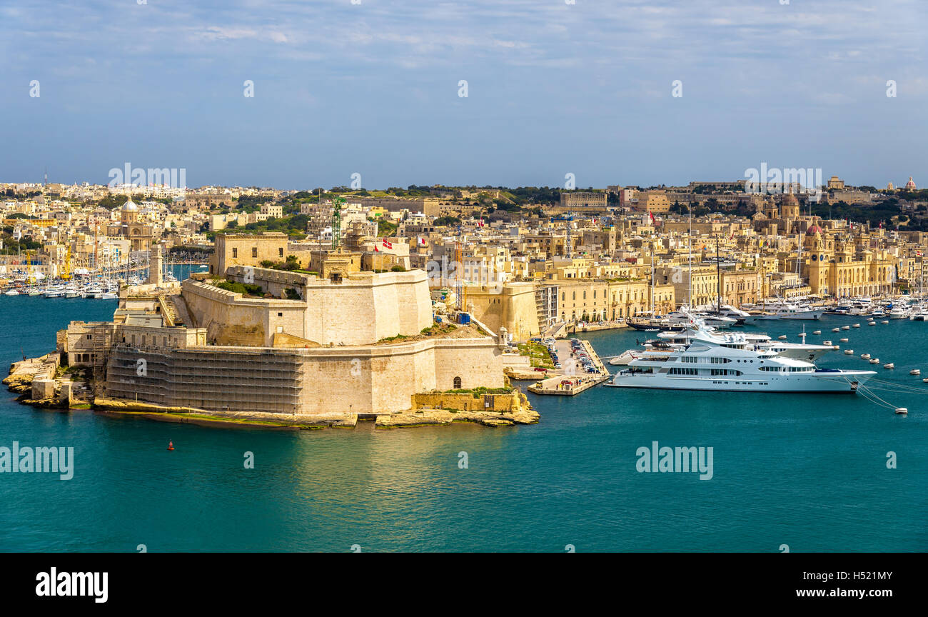 Ansicht der Dockyard Creek in Valletta - Malta Stockfoto