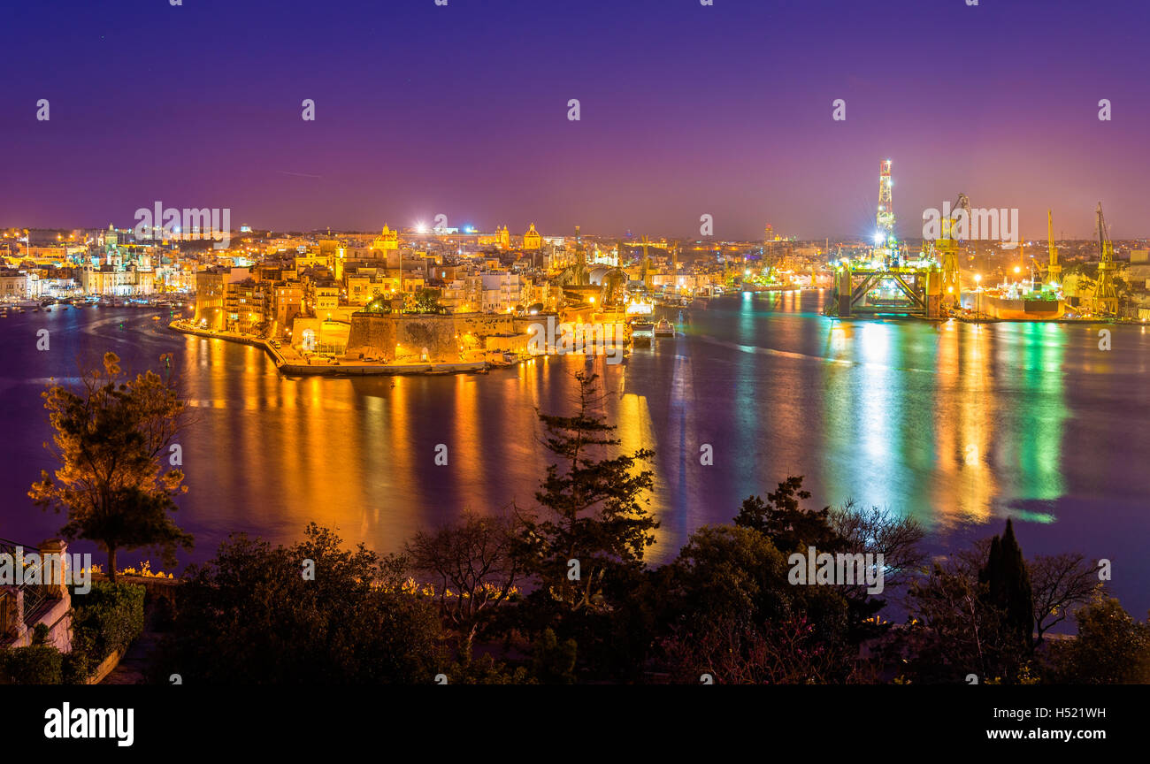 Fort St. Angelo und Dockyard Creek in Malta Stockfoto