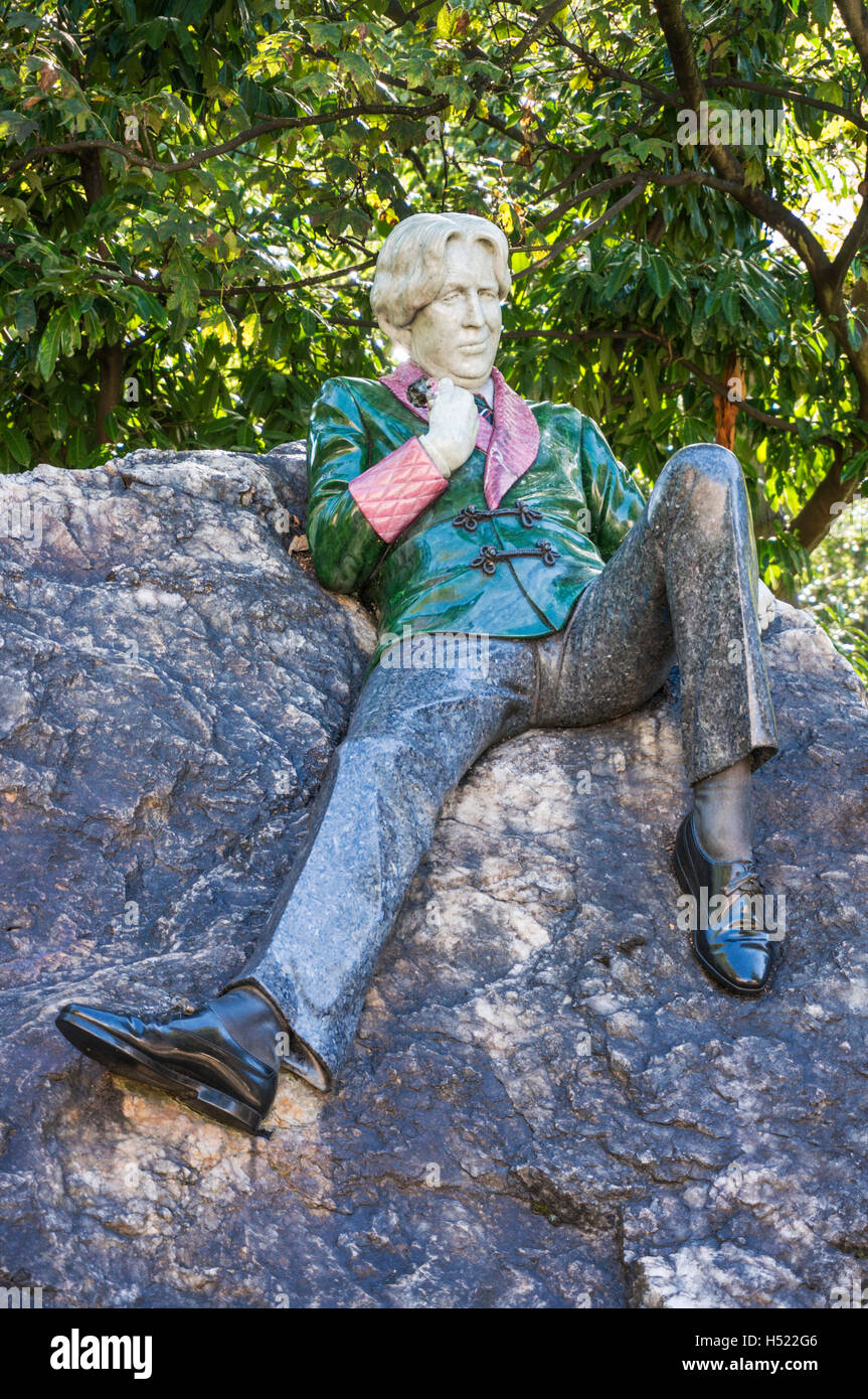 Oscar Wilde-Statue in Merrion Square Park Dublin Irland Europa EU Stockfoto