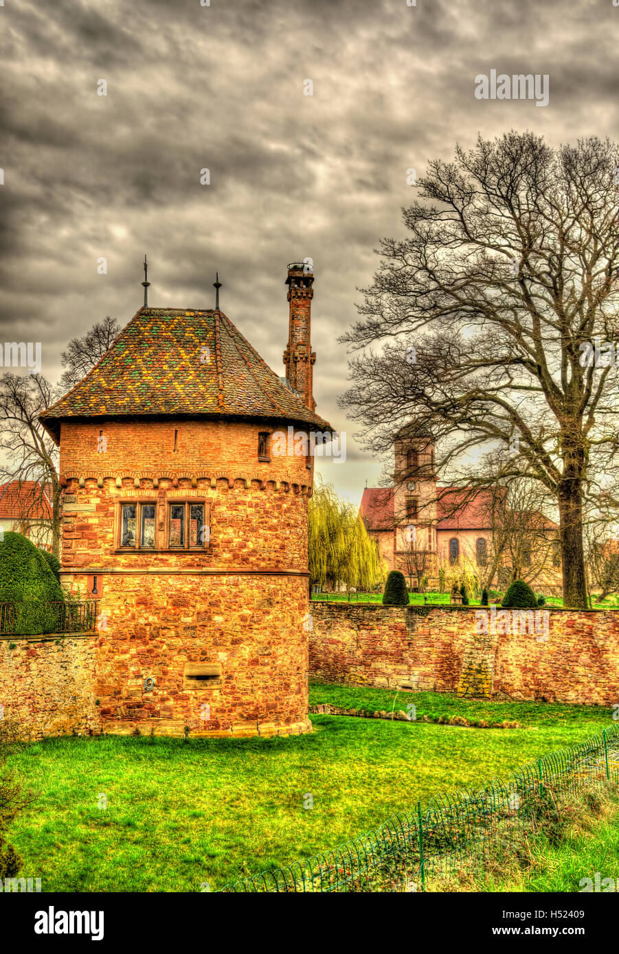 Chateau d'Osthoffen, eine mittelalterliche Burg im Elsass/Frankreich Stockfoto