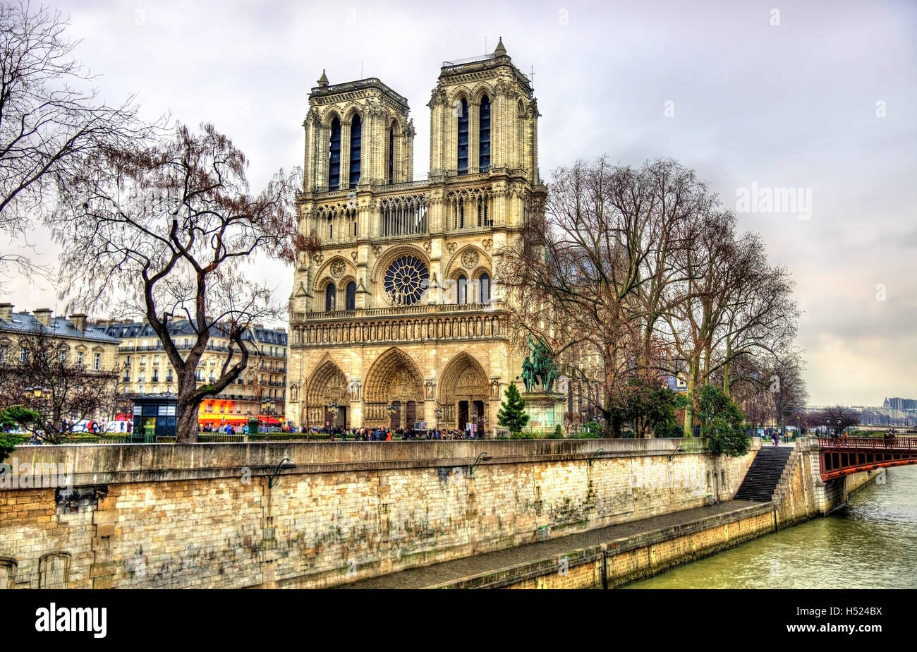 Blick auf die Kathedrale Notre Dame de Paris - Frankreich Stockfoto