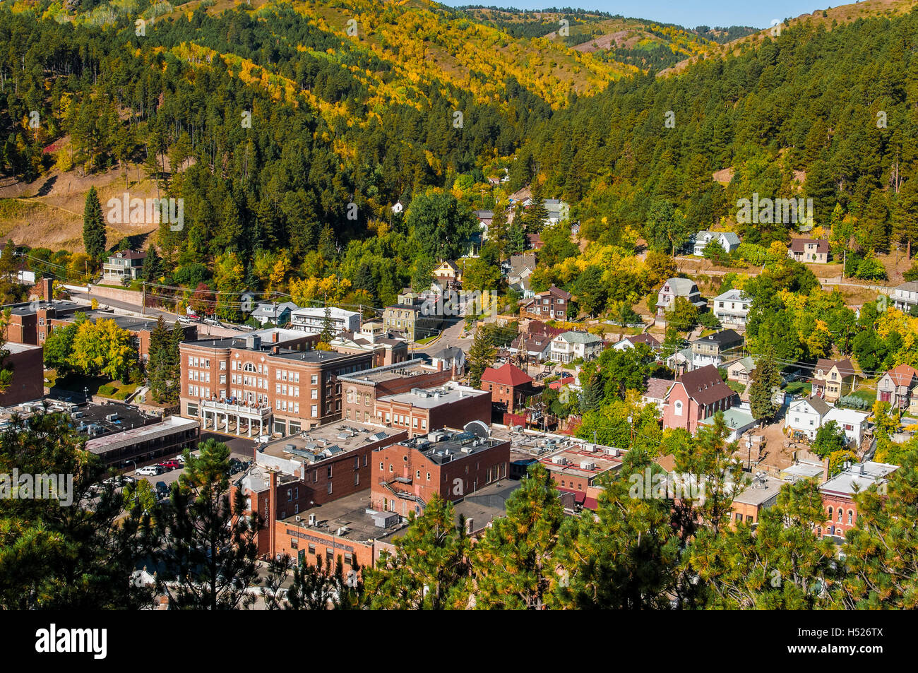 Totholz aus Mount Moriah Cemetery, Deadwood, Black Hills, South Dakota. Stockfoto