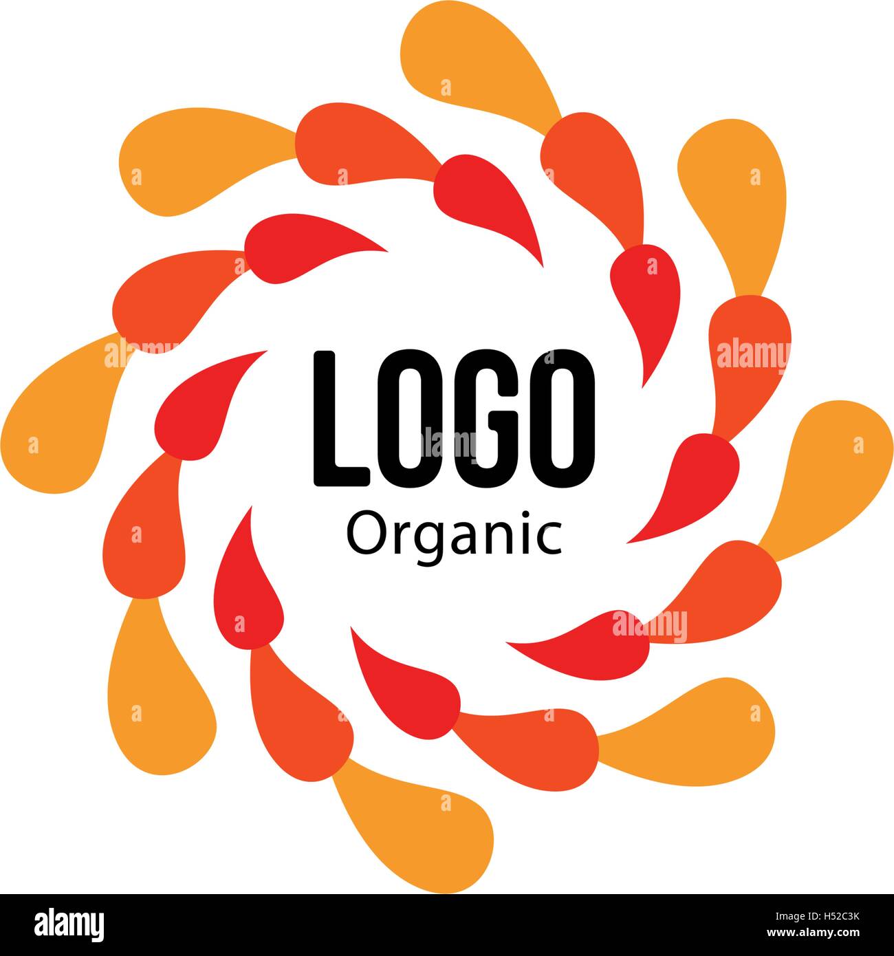 Isolierte abstrakte bunte Runde Form rot und Orange Farbe Logo. Spining Spirale Schriftzug. Herbstlaub Kreissymbol. Blumenschmuck-Zeichen. Ungewöhnliche Rahmen-Symbol. Spining Spirale Vektorgrafik. Stock Vektor