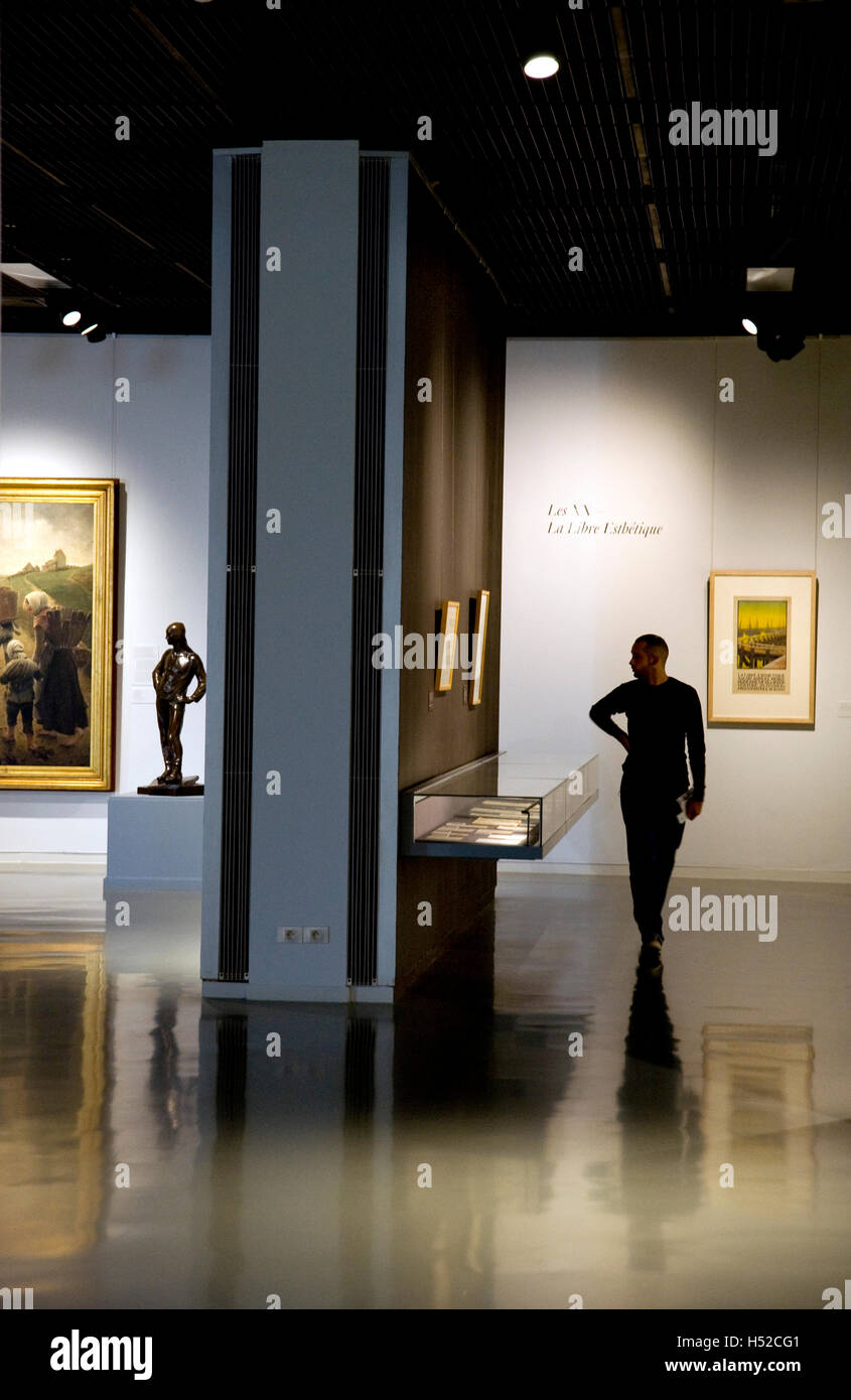 Besucher in den Königlichen Museen der schönen Künste in Brüssel, Belgien Stockfoto