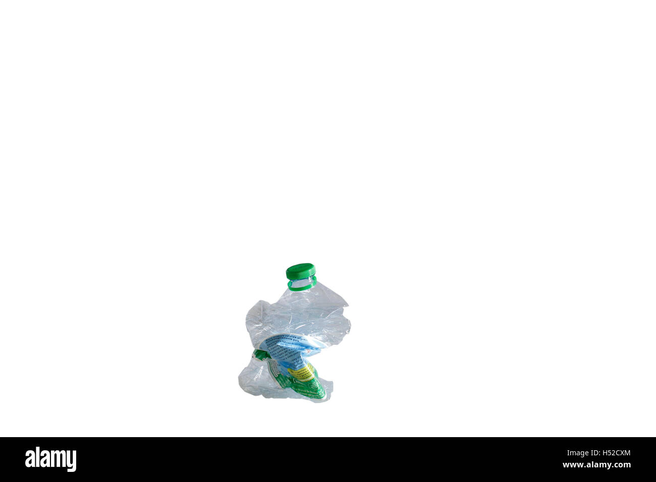 Kunststoff-Wasserflasche Still Life mit weißem Hintergrund Stockfoto