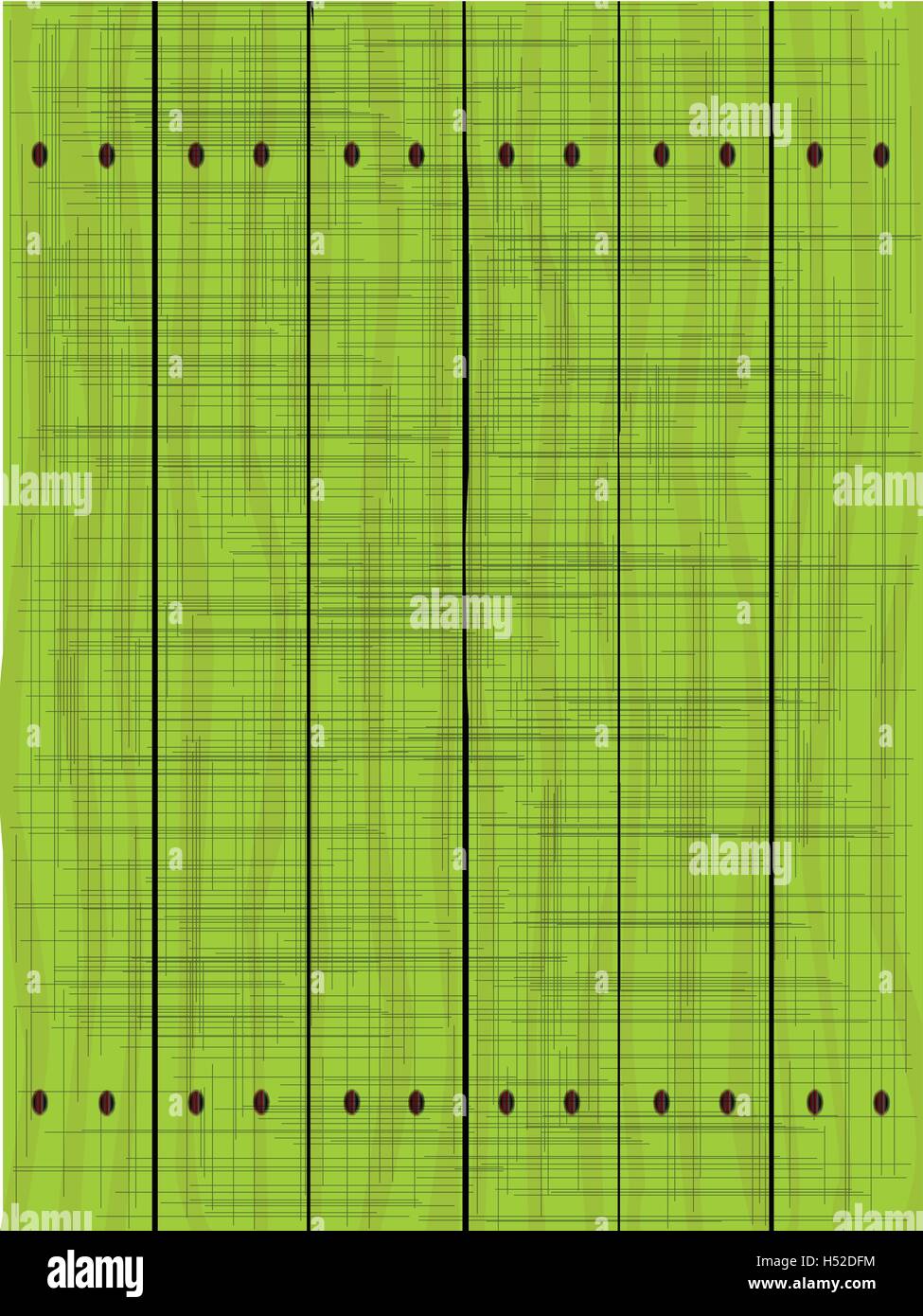 Ein grüne Zaun gemacht von Holzbohlen zeigt den Holz Getreide und Grunge-Effekt... Stock Vektor