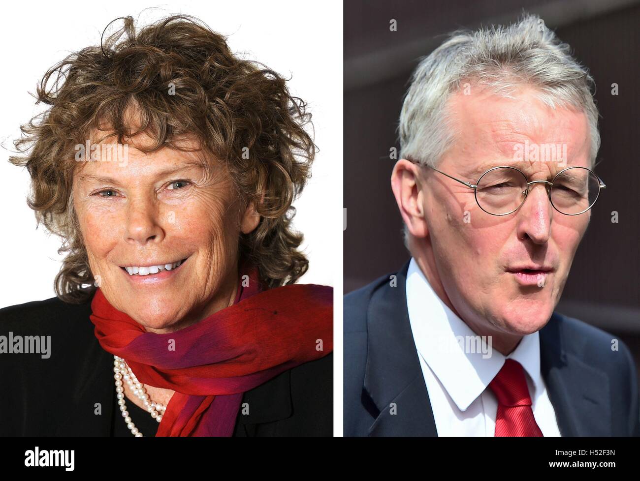 Undatierte Datei Verbund aus Pro-Leave Labour MP Kate Hoey (links), der gegen Schatten der ehemaligen Außenministerin Hilary Benn ablaufen (rechts), heute um die Commons-Watchdog auf Austritt inmitten Warnungen führen das Gremium konnte gelassen werden "zahnlose". Stockfoto