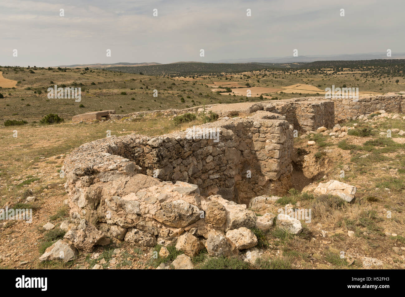 Los Pilones (Überreste aus dem spanischen Bürgerkrieg). Rubielos de Cérida. Teruel. Spanien Stockfoto