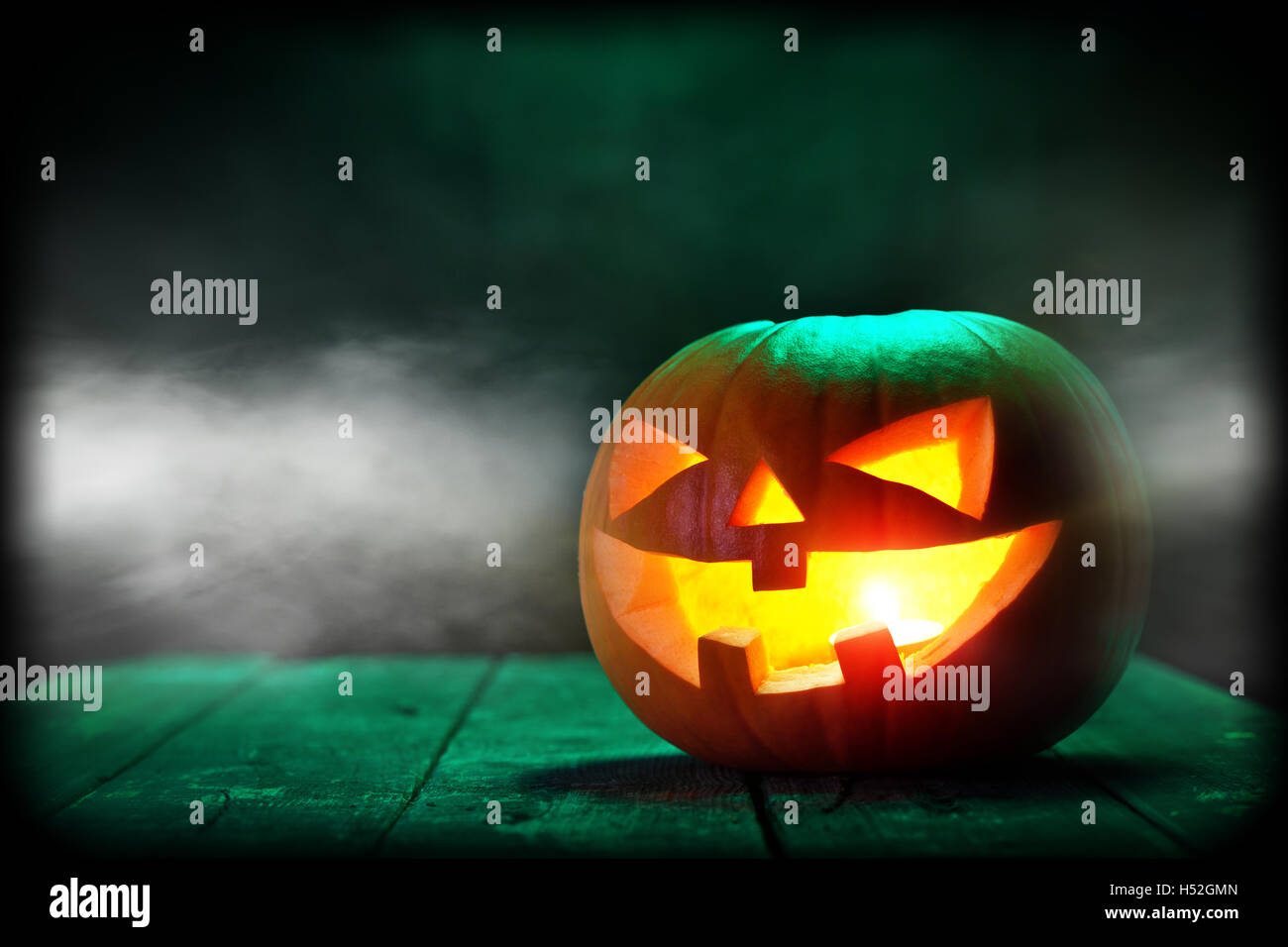 Halloween Kürbis-Kerze Licht Stockfoto