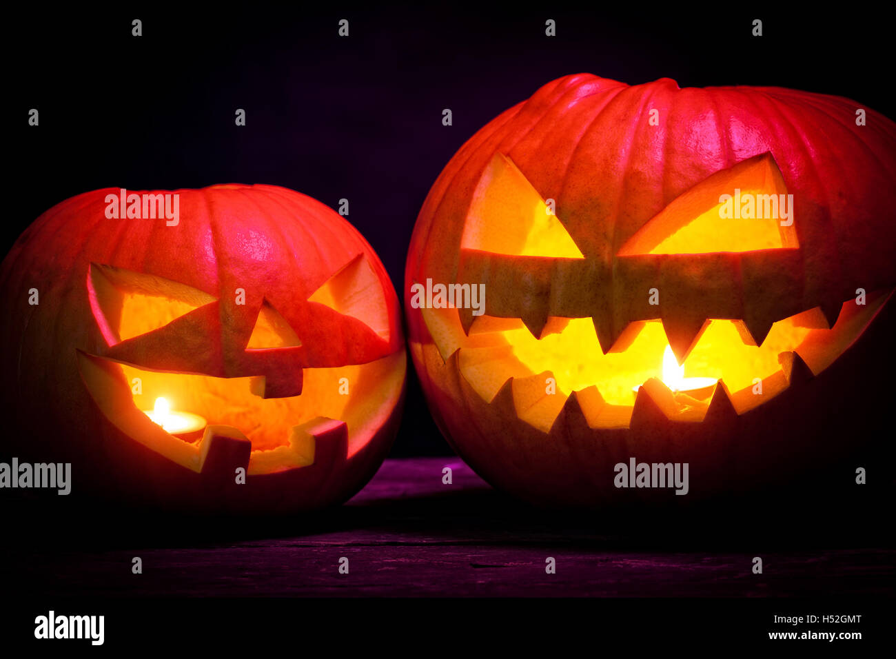 Halloween Kürbis-Kerze Licht Stockfoto