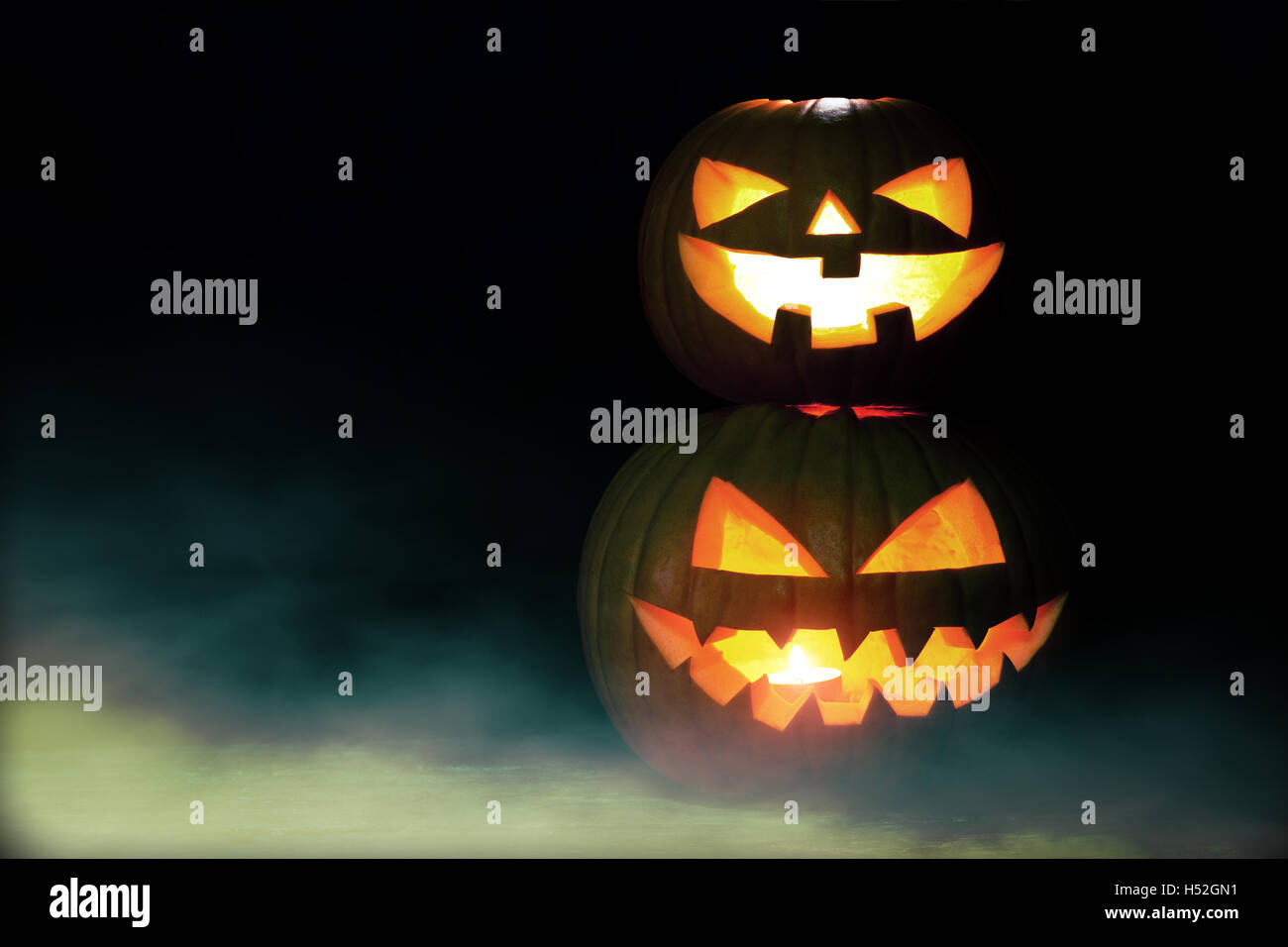 Halloween Kürbis-Kerze Licht Stockfoto