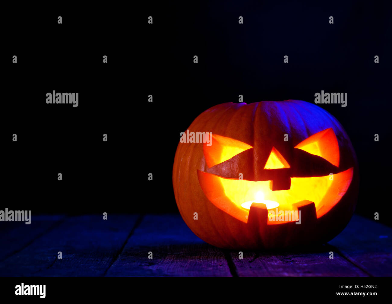 Halloween Kürbis-Kerze Licht Stockfoto