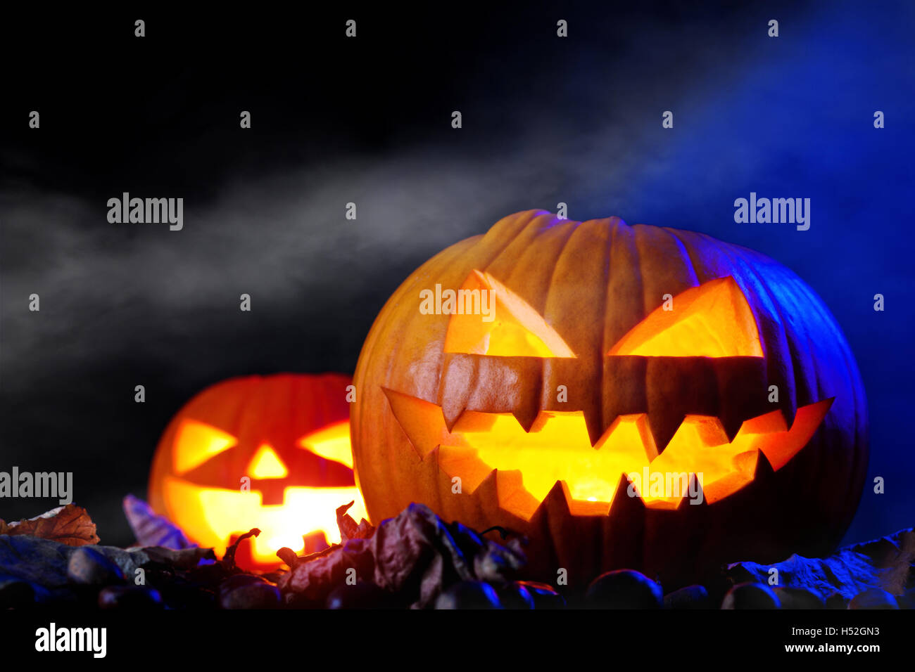 Halloween Kürbis-Kerze Licht Stockfoto