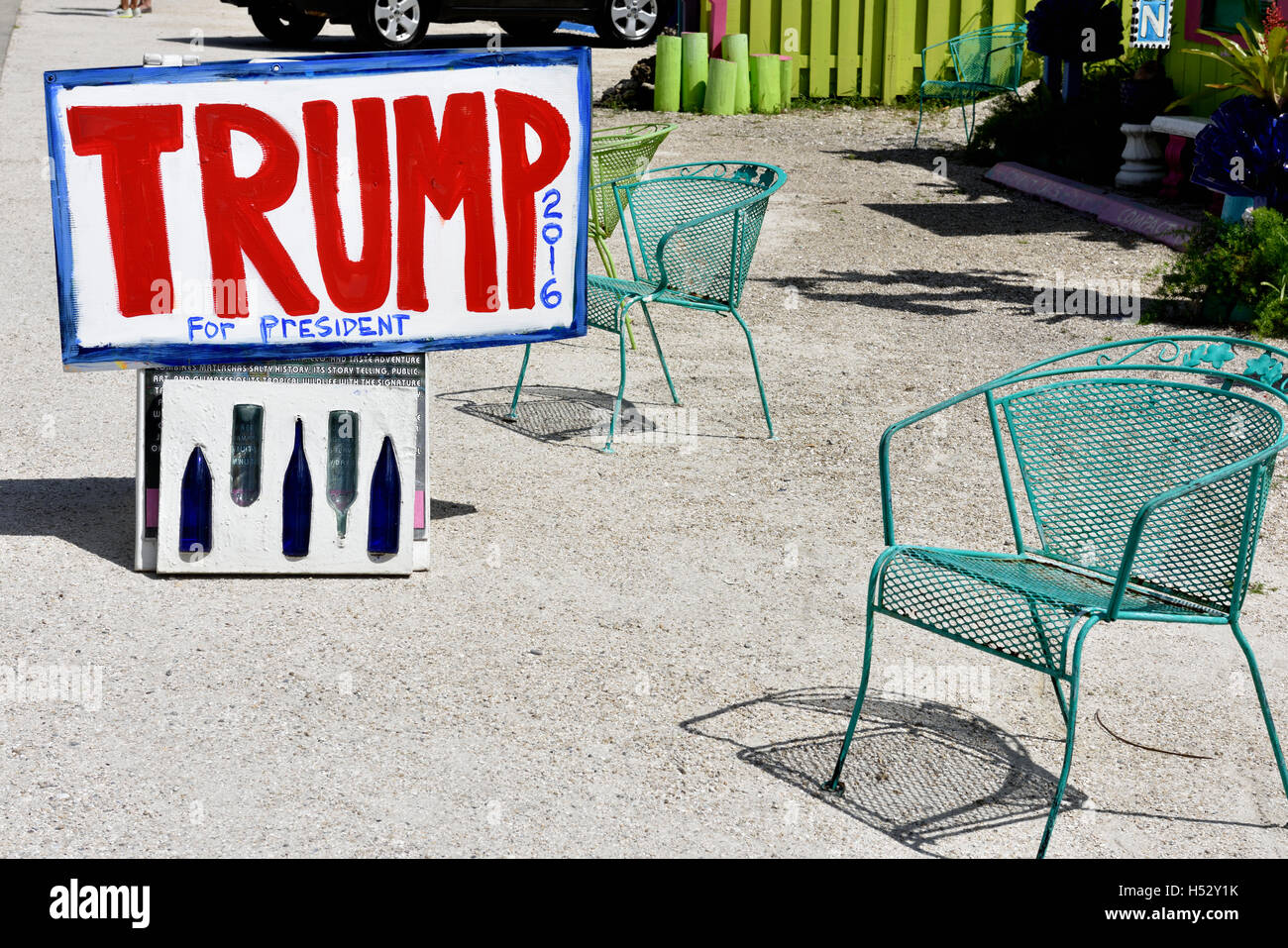 Kleine amerikanische Unternehmen in Florida mit hausgemachten abmelden, zur Unterstützung der Trump für Präsidenten Stockfoto