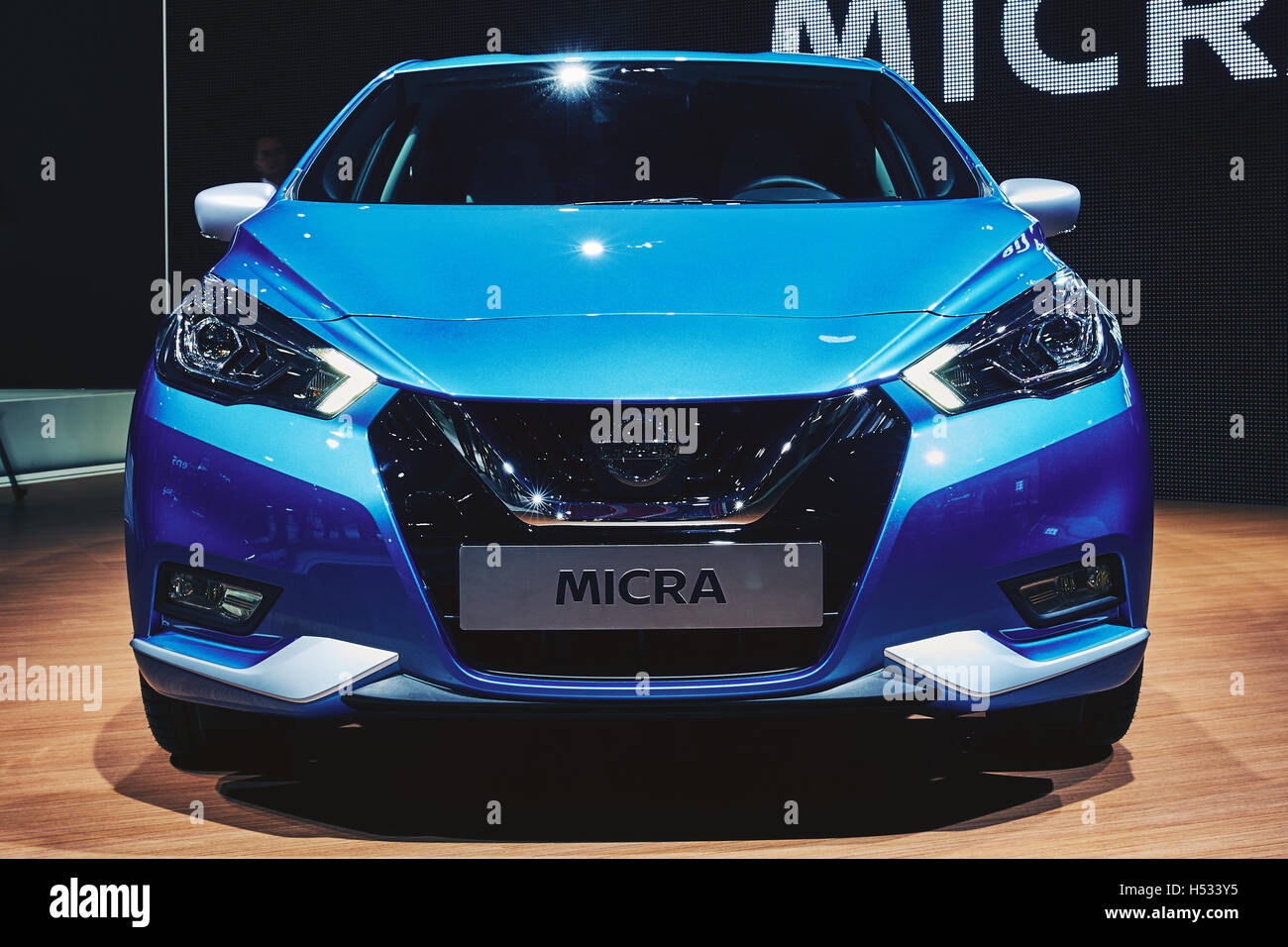 Paris, Frankreich - September 29, 2016: 2017 Nissan Micra präsentiert auf der Paris Motor Show in der Porte de Versailles Stockfoto