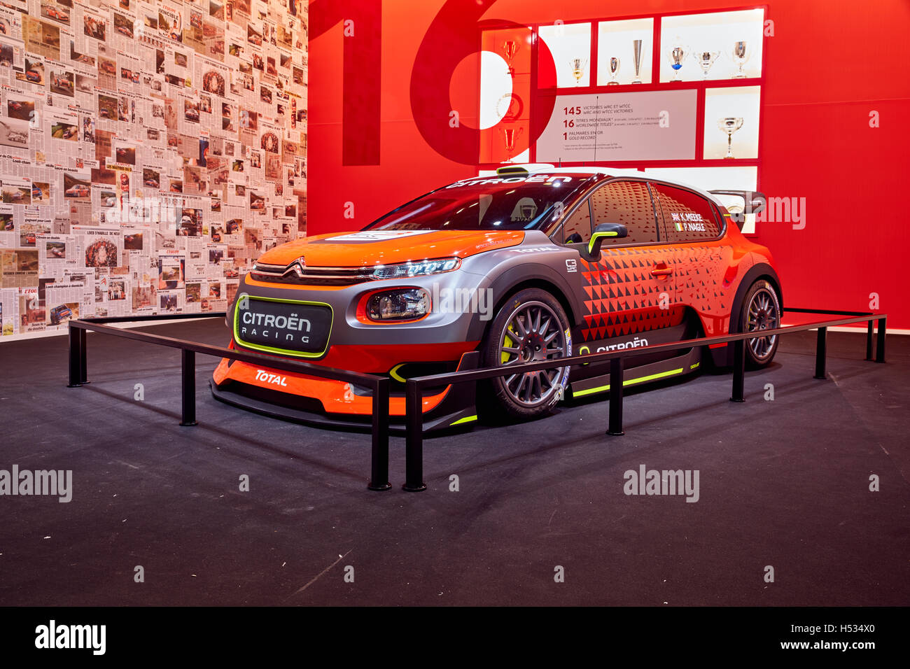 Paris, Frankreich - September 29, 2016: 2016 Citroen C3 WRC Konzept präsentiert auf der Paris Motor Show in der Porte de Versailles Stockfoto