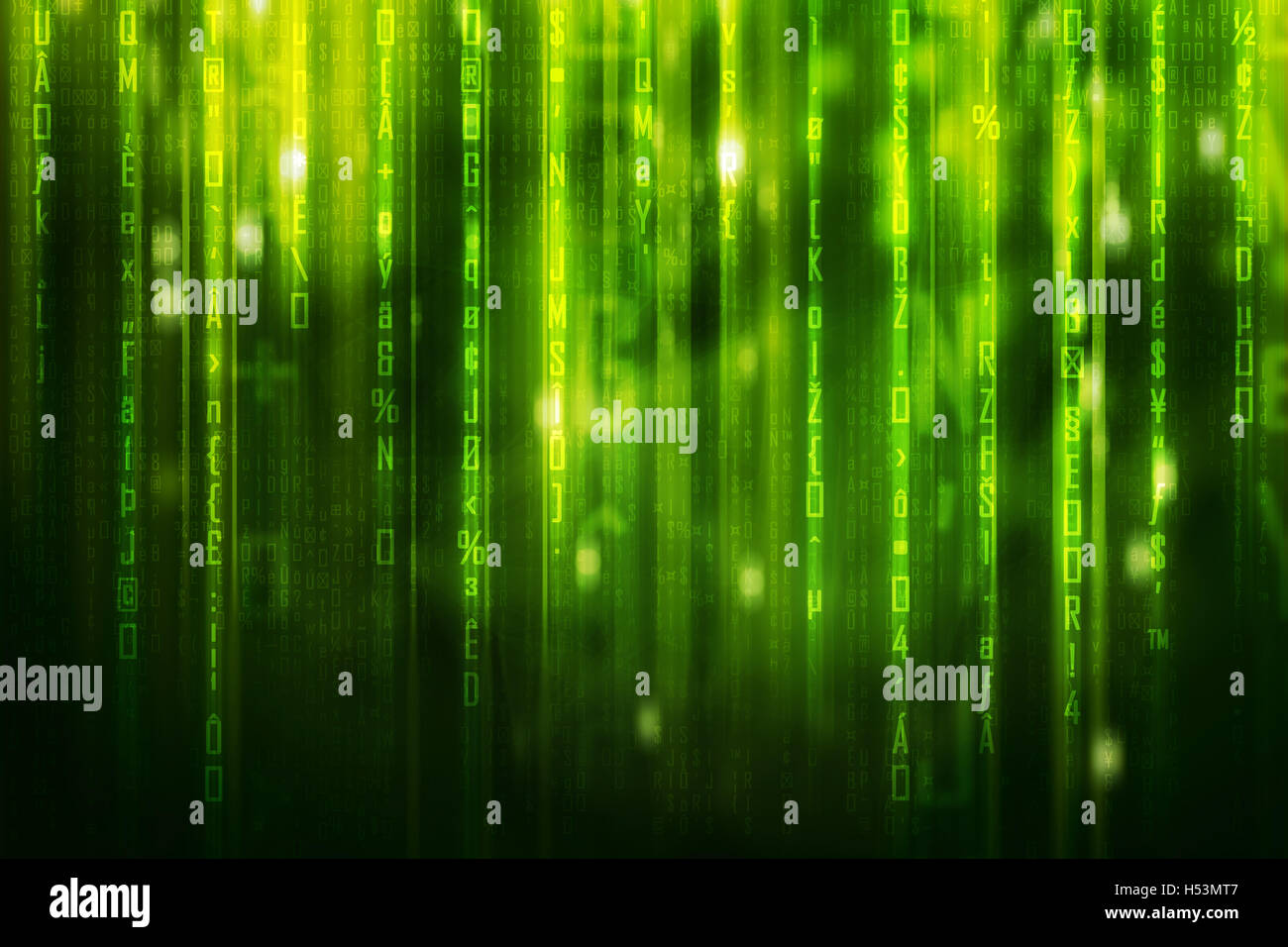 grünen Matrix Code Hintergrund Stockfoto