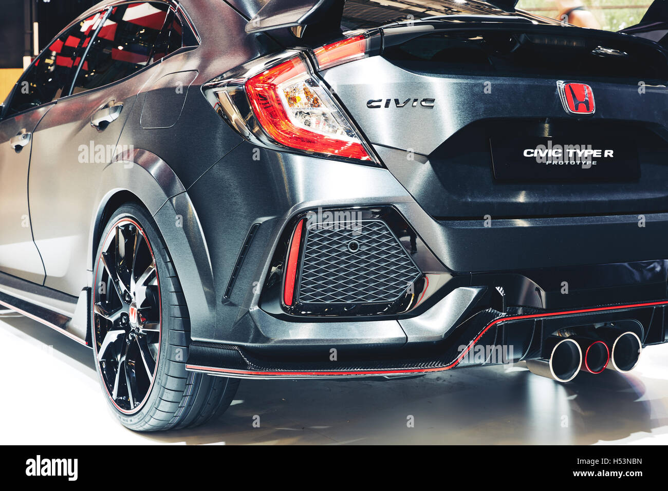 Paris, Frankreich - September 29, 2016:2016 Honda Civic Type R Prototyp präsentiert auf der Paris Motor Show in Porte de Versaill Stockfoto