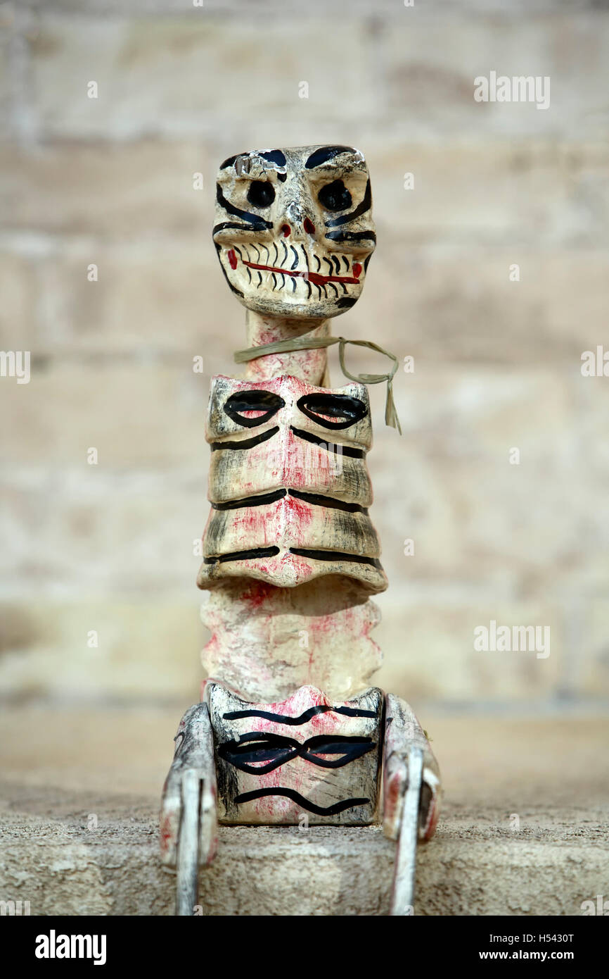 "Bony", Tag der Toten, Dia de Los Muertos Feier Teilnehmer, Old Mesilla New Mexico USA Stockfoto