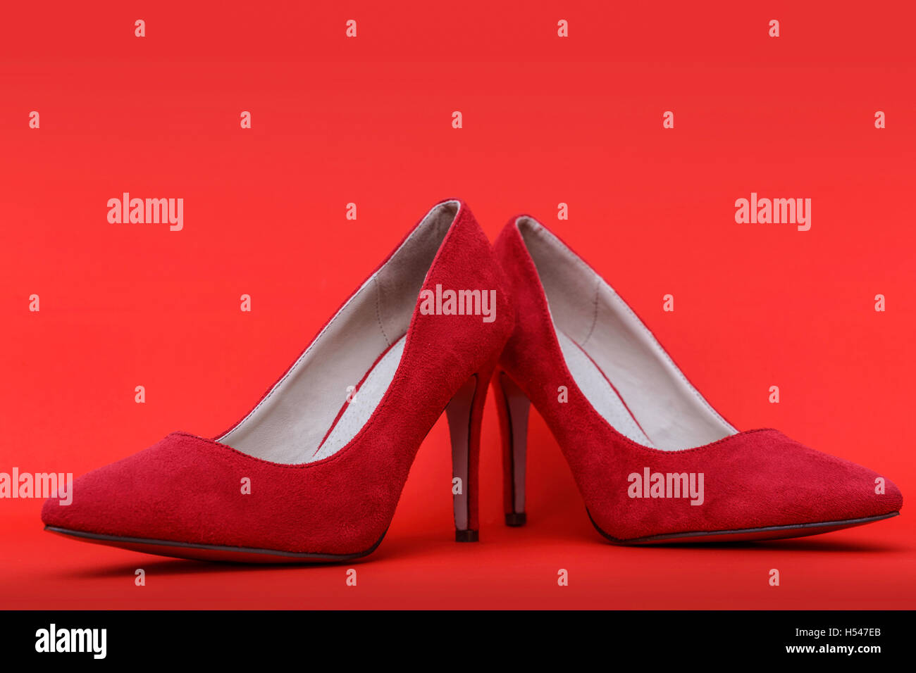 Rote High Heel Schuhe Stockfoto