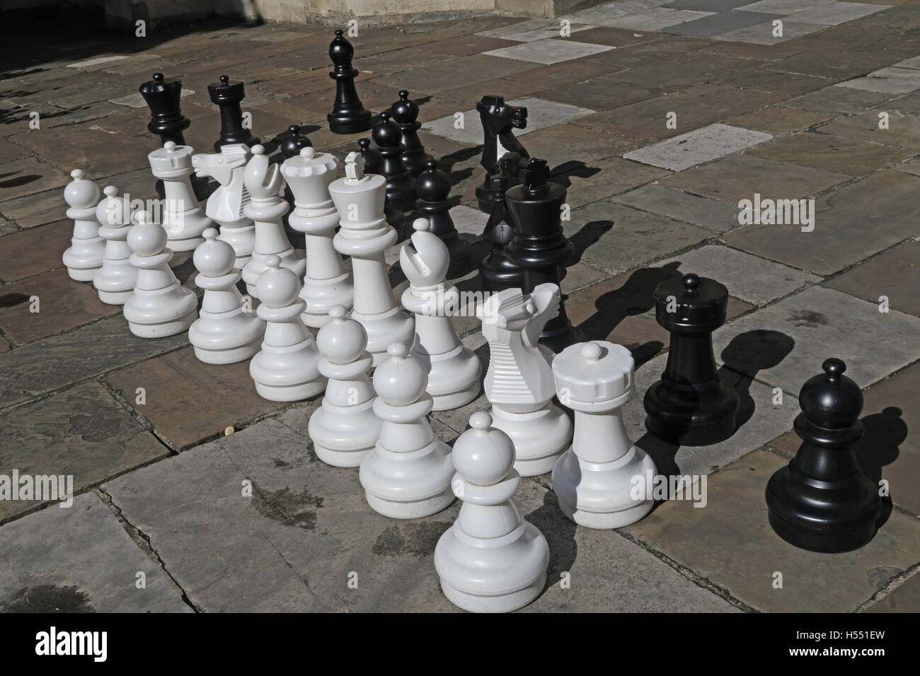 Riesen-Schach Stücke, London, England, UK Stockfoto