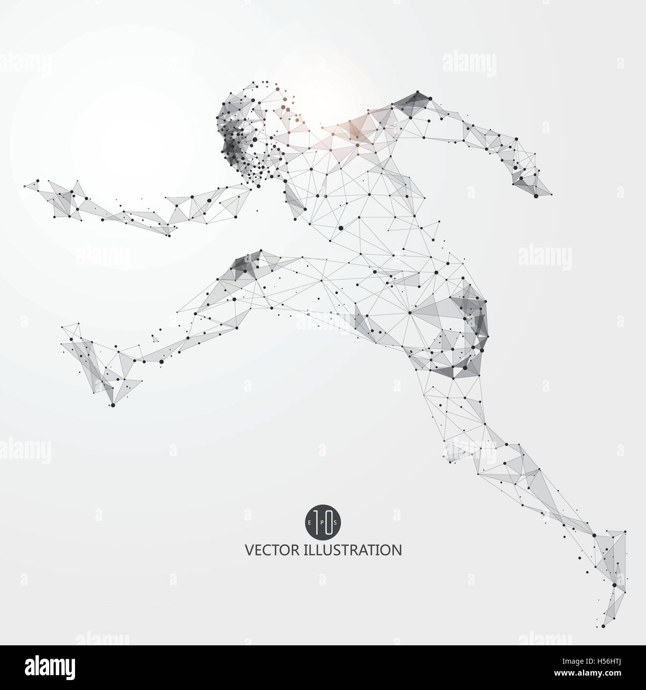 Sprung Mann, Punkte, Linien und bilden, Vektor-Illustration an. Stock Vektor