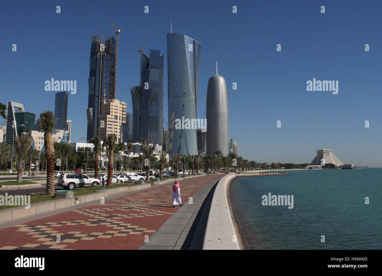 Moderne Architektur, Stadtteil West Bay, Doha, Qatar, Nahost, Asien Stockfoto