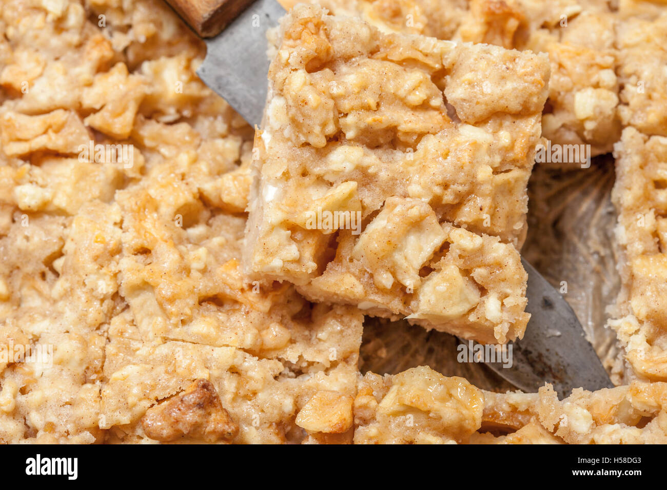 Apfelkuchen mit Quark Stockfoto