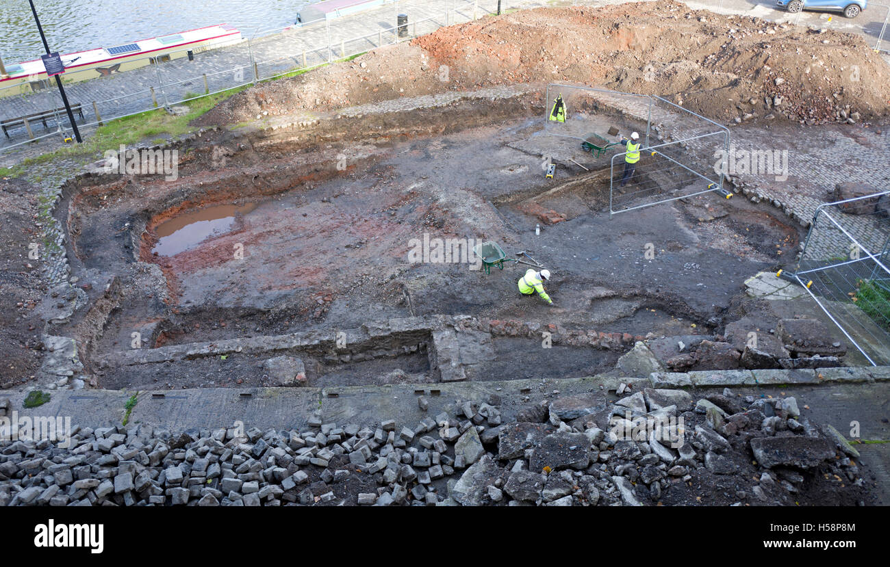 Archäologische Grabung, Bristol UK Stockfoto