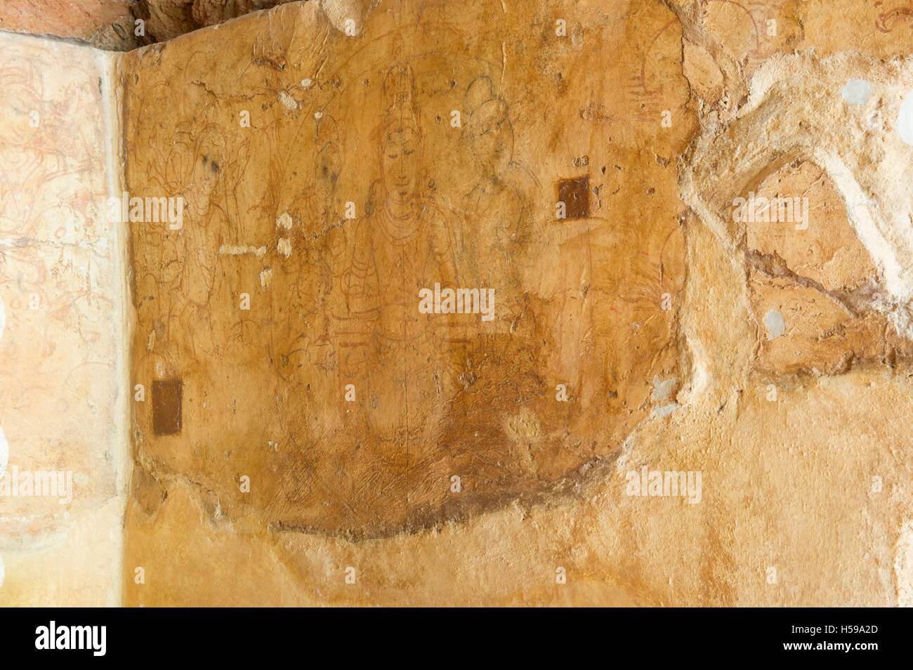 Archäologisches Museum, original-Gemälde von innerhalb der Stupa, Mihintale, Anuradhapura, Sri Lanka Stockfoto