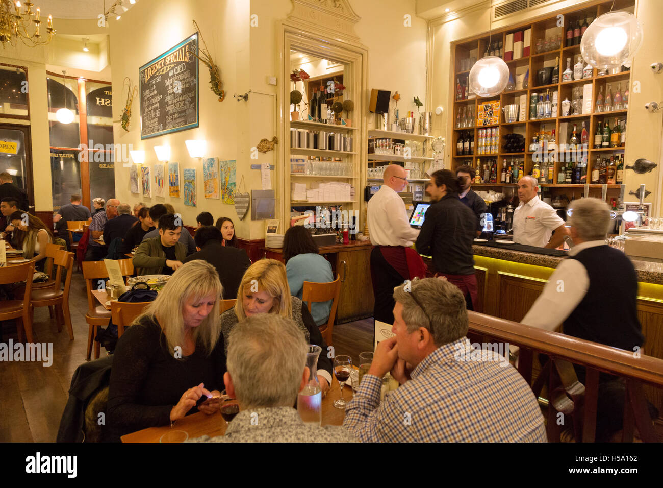 Das Regency Restaurant Interieur, ein Seafood Restaurant, Brighton, East Sussex England UK Stockfoto