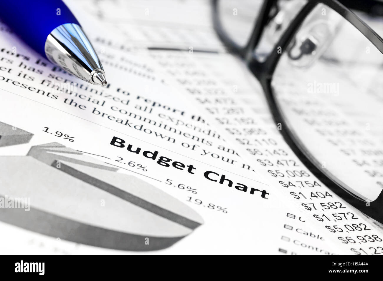 Budget-Charts Stockfoto