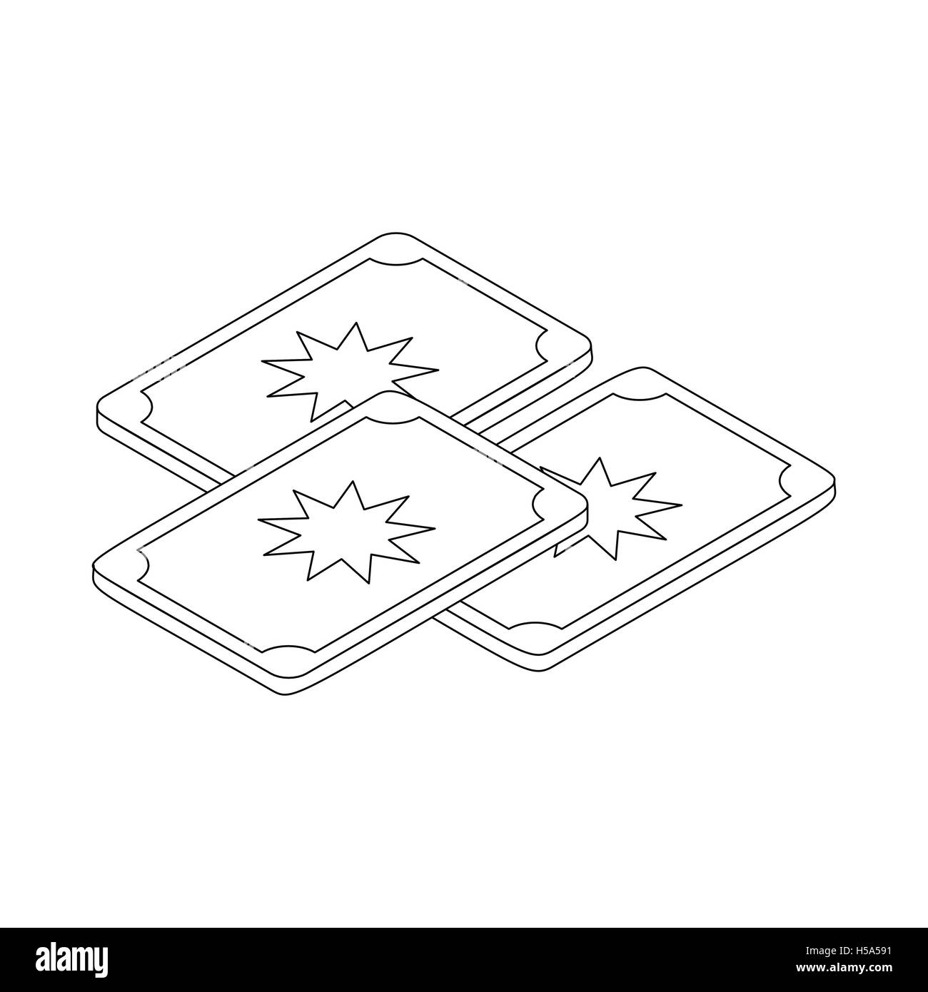 Tarot-Karten-Symbol, isometrischen 3d Stil Stock Vektor