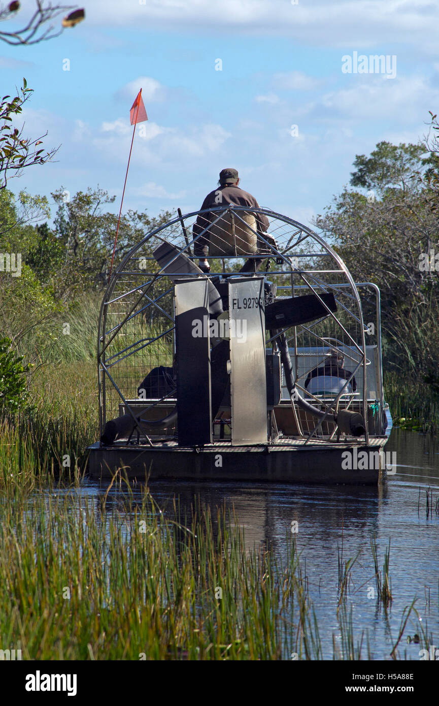 Bootsfahrt im Sumpf der Everglades, Florida, USA Stockfoto